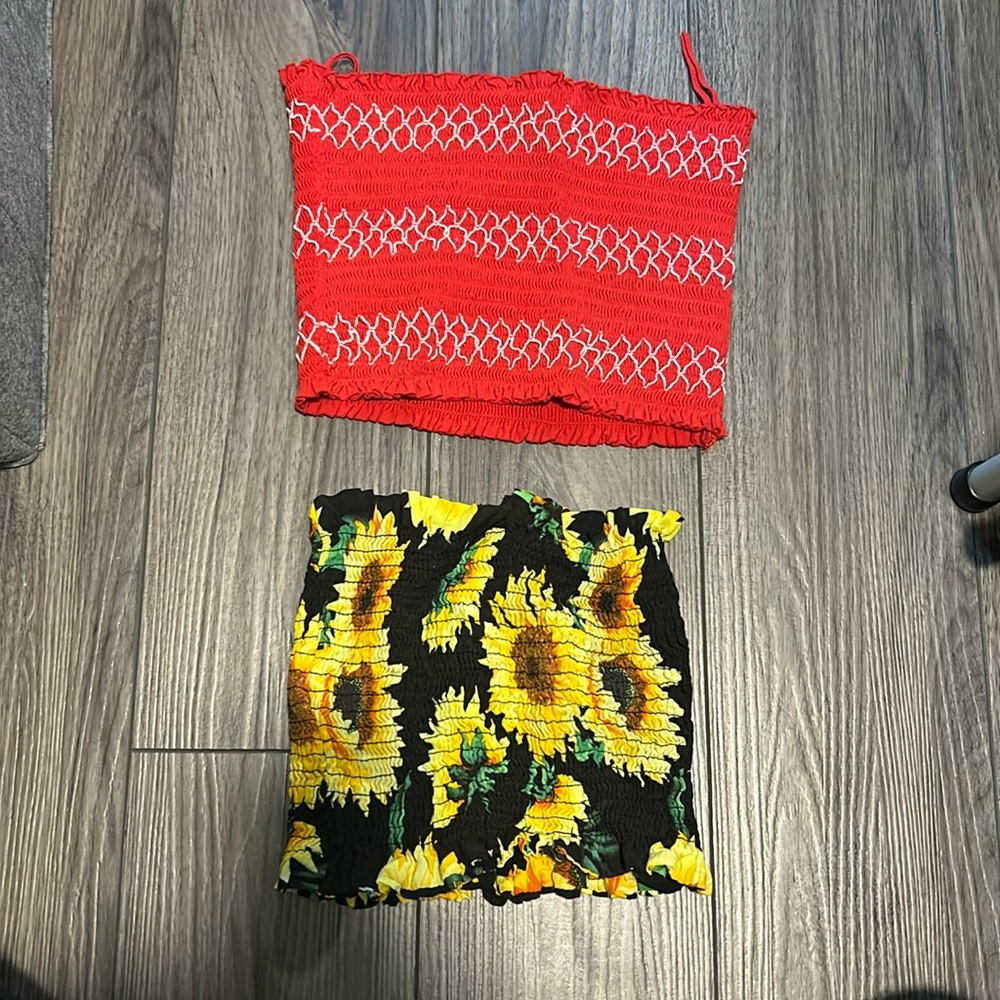 2 scrunchy tube tops